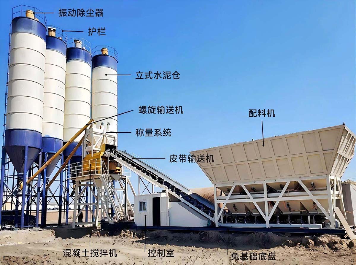 MHZS180免基础混凝土搅拌站